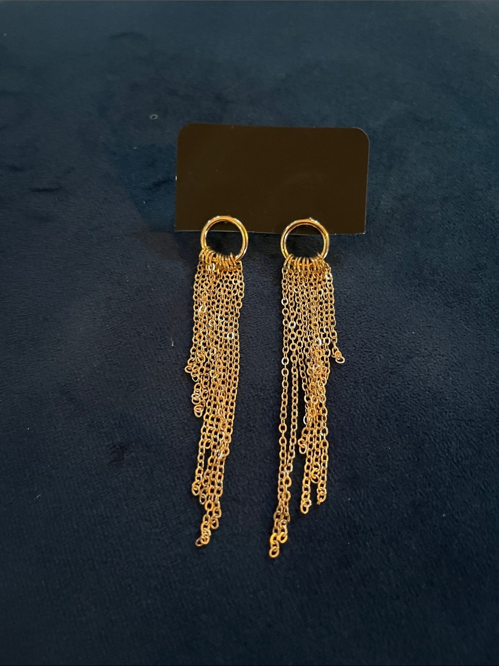 Gold Tassel Chain Drop Earrings - Elegant Fringe Style